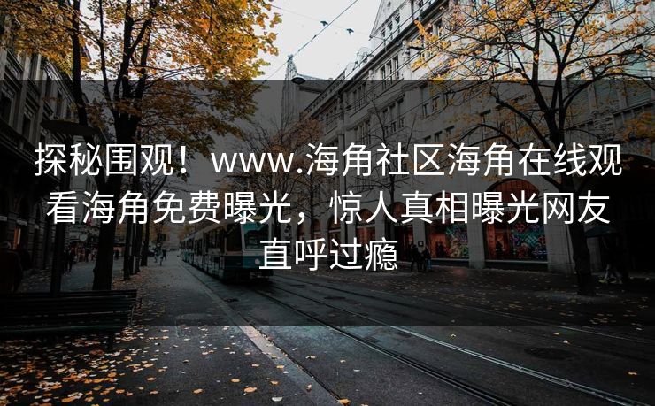 探秘围观！www.海角社区海角在线观看海角免费曝光，惊人真相曝光网友直呼过瘾