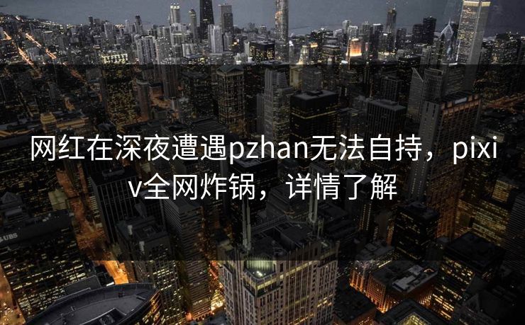 网红在深夜遭遇pzhan无法自持，pixiv全网炸锅，详情了解